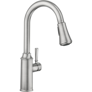 image:imageMoen Conneaut One Handle Pulldown Kitchen Sink Faucet with Reflex Docking and Power Clean Spot Resist Stainless 87801SRSFaucet only
