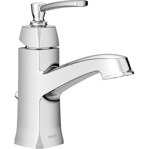 image:imageMoen Conway Spot Resist Brushed Nickel OneHandle Single Hole or Centerset Bathroom Faucet with Drain Assembly WS84923SRNChrome