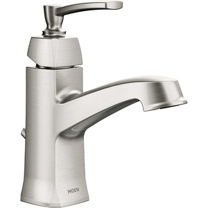 image:imageMoen Conway Spot Resist Brushed Nickel OneHandle Single Hole or Centerset Bathroom Faucet with Drain Assembly WS84923SRNSpot Resist Brushed Nickel