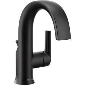 image:imageMoen Doux Brushed Nickel OneHandle High Arc Laminar Stream Bathroom Faucet Modern Bathroom Sink Faucet S6910BNMatte Black