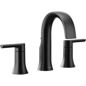 image:imageMoen Doux TS6925BL TwoHandle Widespread Bathroom Faucet Trim Kit Matte Black 8Inch Adjustable 3Hole Installation Valve RequiredPack of 1