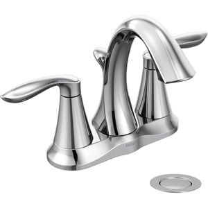 image:imageMoen Eva Brushed Nickel TwoHandle 4Inch Centerset Bathroom Faucet with Drain Assembly Bathroom Faucets for Sink 3Hole 6410BNChrome