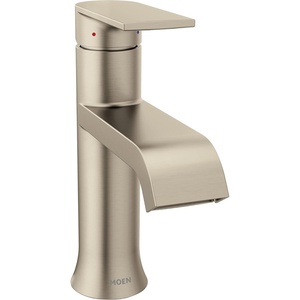 image:imageMoen Genta LX Matte Black OneHandle Modern Bathroom Sink Faucet with Optional Deckplate and LowArc Spout for Bath Countertop 6702BLBrushed Nickel