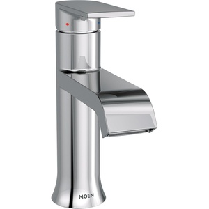 image:imageMoen Genta LX Matte Black OneHandle Modern Bathroom Sink Faucet with Optional Deckplate and LowArc Spout for Bath Countertop 6702BLChrome