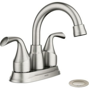 image:imageMoen Idora Chrome TwoHandle Centerset Bathroom Sink Faucet with Drain Assembly 84115Brushed Nickel