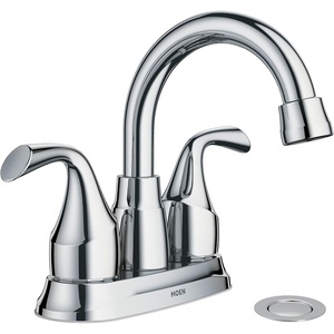 image:imageMoen Idora Chrome TwoHandle Centerset Bathroom Sink Faucet with Drain Assembly 84115Chrome