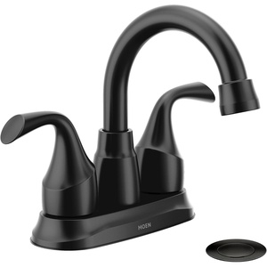 image:imageMoen Idora Chrome TwoHandle Centerset Bathroom Sink Faucet with Drain Assembly 84115Matte Black