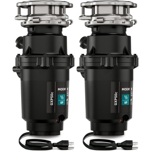 image:imageMoen Lite Series PRO Compact Continuous Feed Garbage Disposal for Kitchen Sink with Power Cord GXP33C05 HP Pack of 2