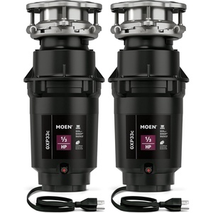 image:imageMoen Lite Series PRO Compact Continuous Feed Garbage Disposal for Kitchen Sink with Power Cord GXP33C13 HP Pack of 2
