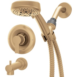 image:imageMoen Meena Matte Black Single Handle Modern Shower Faucet Set with Handshower and Tub Spout for Bathtub Valve Included 82618BLBronzed Gold