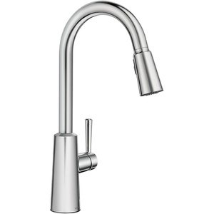 image:imageMoen Riley Pulldown Kitchen Faucet with Power Clean 7402SRS  Pulldown sprayer Power Clean spray Reflex docking system Spot resist stainless Singlehandle controlChrome