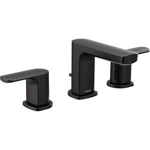 image:imageMoen Rizon Chrome TwoHandle Widespread Bathroom Faucet Valve Required T6920Matte Black