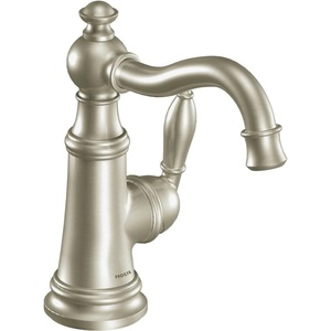 image:imageMoen S42107ORB Weymouth OneHandle Single Hole Traditional Bathroom Sink Faucet with Drain Assembly Oil Rubbed BronzeBrushed Nickel