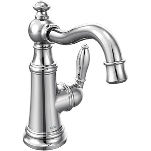 image:imageMoen S42107ORB Weymouth OneHandle Single Hole Traditional Bathroom Sink Faucet with Drain Assembly Oil Rubbed BronzeChrome