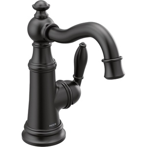 image:imageMoen S42107ORB Weymouth OneHandle Single Hole Traditional Bathroom Sink Faucet with Drain Assembly Oil Rubbed BronzeMatte Black