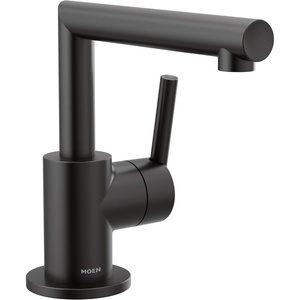image:imageMoen S43001BL Arris OneHandle Single Hole Modern Bathroom Faucet Matte BlackMatte Black