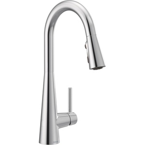 image:imageMoen Sleek Spot Resist Stainless OneHandle SingleHole Pulldown Kitchen Faucet with PowerBoost Technology for Faster Water Flow 7864SRSChrome