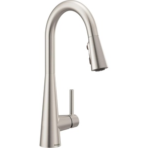 image:imageMoen Sleek Spot Resist Stainless OneHandle SingleHole Pulldown Kitchen Faucet with PowerBoost Technology for Faster Water Flow 7864SRSSpot Resist Stainless