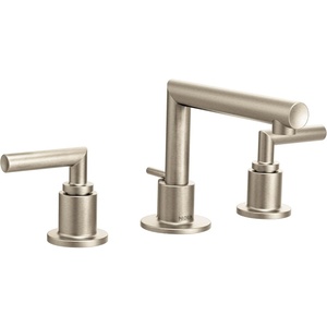 image:imageMoen TS43002BL Arris TwoHandle Modern 8 in Widespread Bathroom Faucet Trim Kit Valve Required Matte BlackBrushed Nickel