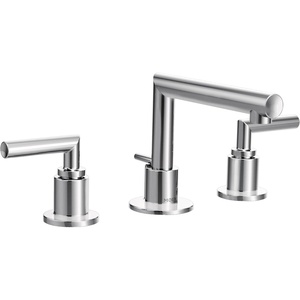 image:imageMoen TS43002BL Arris TwoHandle Modern 8 in Widespread Bathroom Faucet Trim Kit Valve Required Matte BlackChrome