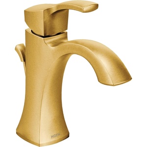 image:imageMoen Voss Chrome OneHandle Single Hole Bathroom Sink Faucet with Optional Deckplate 6903Gold