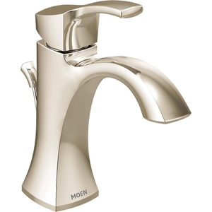 image:imageMoen Voss Chrome OneHandle Single Hole Bathroom Sink Faucet with Optional Deckplate 6903Polished Nickel