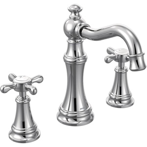 image:imageMoen Weymouth Brushed Gold TwoHandle Widespread Cross Handle Bathroom Faucet Trim Kit Valve Required TS42114BGChrome