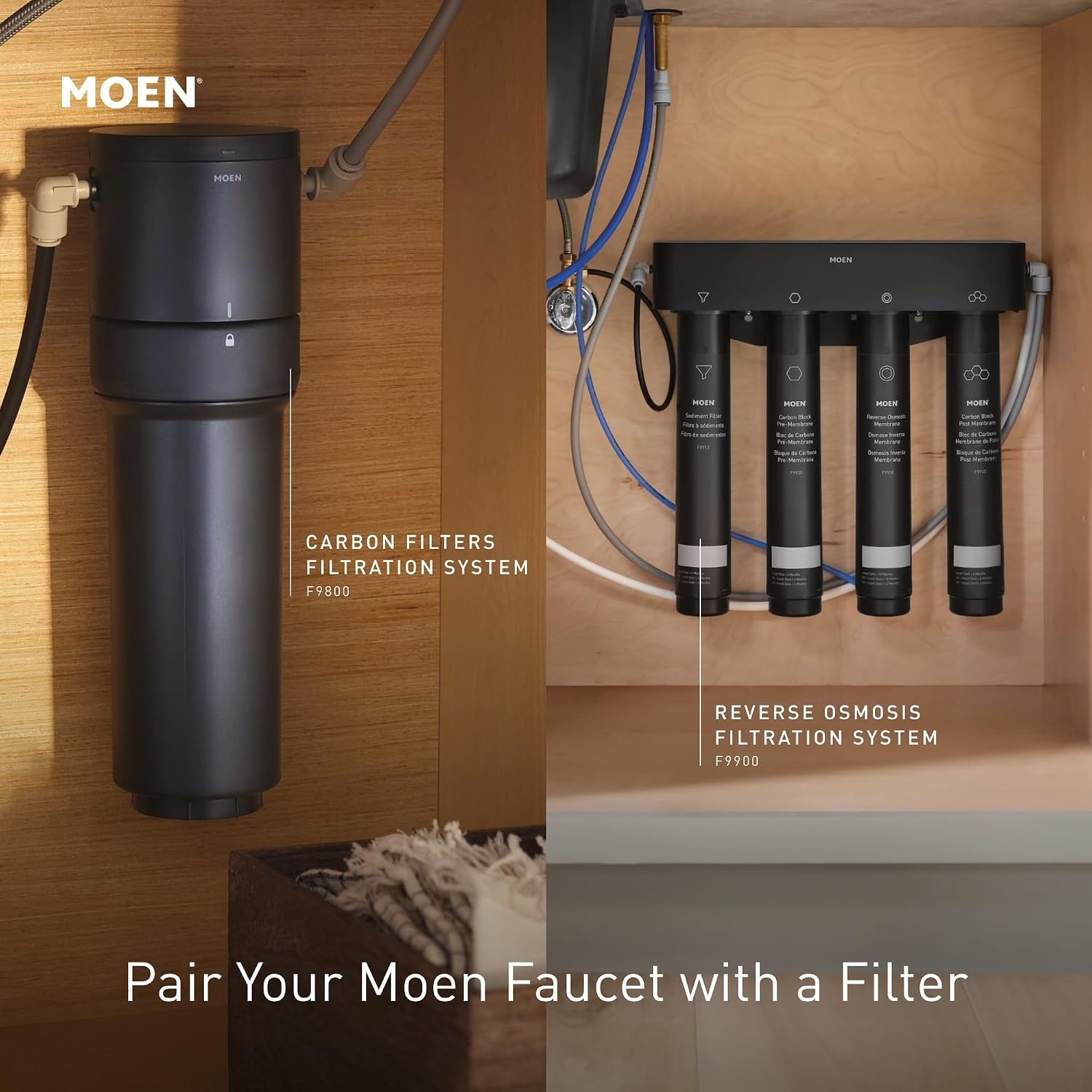 image:imageMoen Paterson Spot Resist Stainless Water Filtration OneHandle High Arc Pulldown Kitchen Faucet Water Filter for Sink Faucet Sold Separately FS72003SRSMatte Black