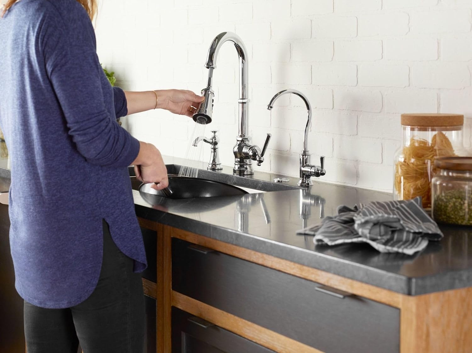 image:imageMoen Paterson Spot Resist Stainless Water Filtration OneHandle High Arc Pulldown Kitchen Faucet Water Filter for Sink Faucet Sold Separately FS72003SRSChrome
