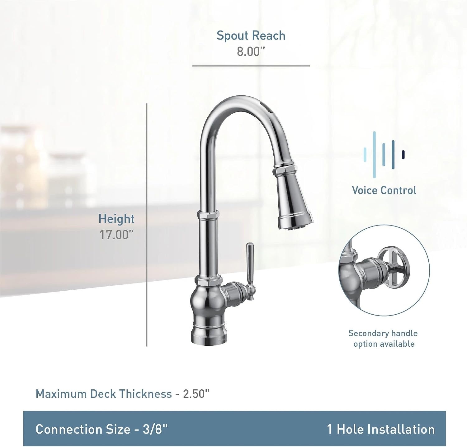 image:imageMoen Paterson Spot Resist Stainless Water Filtration OneHandle High Arc Pulldown Kitchen Faucet Water Filter for Sink Faucet Sold Separately FS72003SRSMatte Black