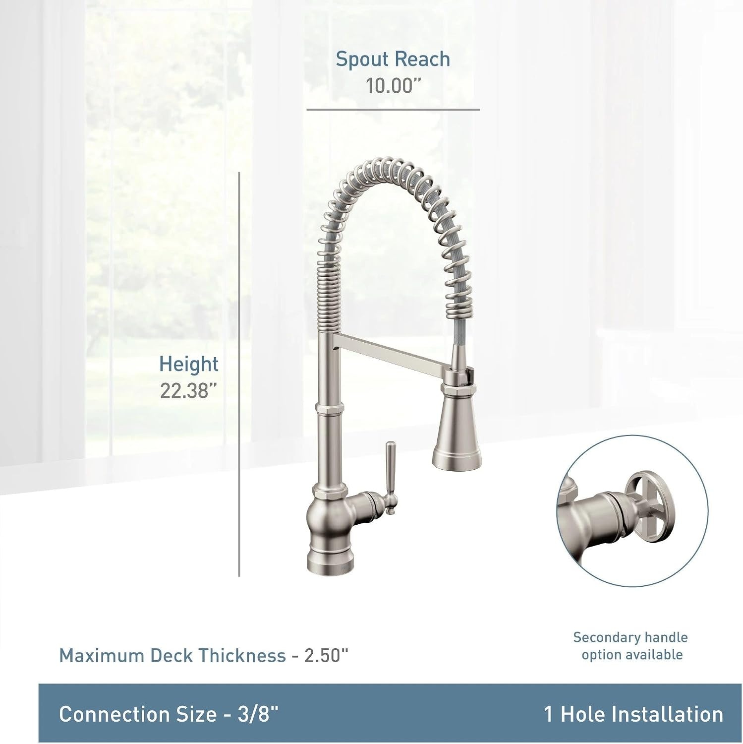 image:imageMoen Paterson Spot Resist Stainless Water Filtration OneHandle High Arc Pulldown Kitchen Faucet Water Filter for Sink Faucet Sold Separately FS72003SRSSpot Resist Stainless