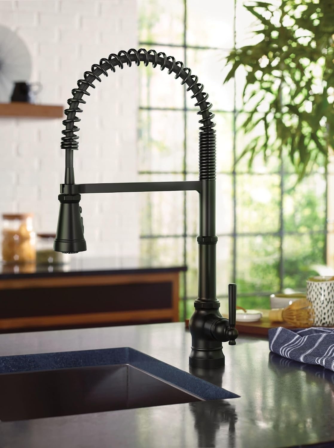 image:imageMoen Paterson Spot Resist Stainless Water Filtration OneHandle High Arc Pulldown Kitchen Faucet Water Filter for Sink Faucet Sold Separately FS72003SRSMatte Black