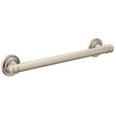 image:imageMoen YG6412BL Bathroom Safety 12Inch Stainless Steel Traditional Bathroom Grab BarBrushed Nickel