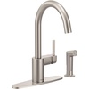 image:imageMoen 7165 Align OneHandle HighArc Modern Kitchen Faucet with Side Spray ChromeSpot Resist Stainless