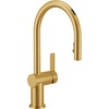 image:imageMoen 7622BL CIA Pulldown Kitchen Faucet with Power Boost Includes Optional Chrome and Brushed Gold Accents Matte Black withBrushed Gold