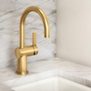 image:imageMoen 7622BL CIA Pulldown Kitchen Faucet with Power Boost Includes Optional Chrome and Brushed Gold Accents Matte Black withBrushed Gold