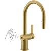image:imageMoen 7622BL CIA Pulldown Kitchen Faucet with Power Boost Includes Optional Chrome and Brushed Gold Accents Matte Black withBrushed Gold