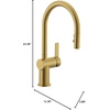 image:imageMoen 7622BL CIA Pulldown Kitchen Faucet with Power Boost Includes Optional Chrome and Brushed Gold Accents Matte Black withBrushed Gold