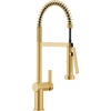 image:imageMoen 7622BL CIA Pulldown Kitchen Faucet with Power Boost Includes Optional Chrome and Brushed Gold Accents Matte Black withBrushed Gold