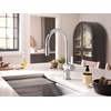 image:imageMoen 7622BL CIA Pulldown Kitchen Faucet with Power Boost Includes Optional Chrome and Brushed Gold Accents Matte Black withChrome