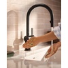 image:imageMoen 7622BL CIA Pulldown Kitchen Faucet with Power Boost Includes Optional Chrome and Brushed Gold Accents Matte Black withMatte Black