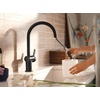 image:imageMoen 7622BL CIA Pulldown Kitchen Faucet with Power Boost Includes Optional Chrome and Brushed Gold Accents Matte Black withMatte Black
