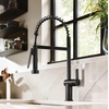 image:imageMoen 7622BL CIA Pulldown Kitchen Faucet with Power Boost Includes Optional Chrome and Brushed Gold Accents Matte Black withMatte Black