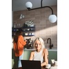 image:imageMoen 7622BL CIA Pulldown Kitchen Faucet with Power Boost Includes Optional Chrome and Brushed Gold Accents Matte Black withMatte Black