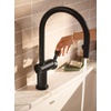 image:imageMoen 7622BL CIA Pulldown Kitchen Faucet with Power Boost Includes Optional Chrome and Brushed Gold Accents Matte Black withMatte Black