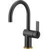 image:imageMoen 7622BL CIA Pulldown Kitchen Faucet with Power Boost Includes Optional Chrome and Brushed Gold Accents Matte Black withMatte Black
