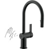 image:imageMoen 7622BL CIA Pulldown Kitchen Faucet with Power Boost Includes Optional Chrome and Brushed Gold Accents Matte Black withMatte Black