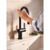image:imageMoen 7622BL CIA Pulldown Kitchen Faucet with Power Boost Includes Optional Chrome and Brushed Gold Accents Matte Black withMatte Black