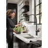 image:imageMoen 7622BL CIA Pulldown Kitchen Faucet with Power Boost Includes Optional Chrome and Brushed Gold Accents Matte Black withMatte Black