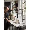 image:imageMoen 7622BL CIA Pulldown Kitchen Faucet with Power Boost Includes Optional Chrome and Brushed Gold Accents Matte Black withMatte Black